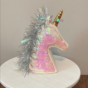 Unicorn Coin Bank with Gold Horn and Pastel Accents